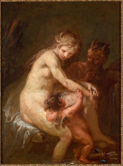 Nymph and Faun with Cupid by Martin Johann Schmidt
