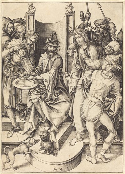 Christ before Pilate by Martin Schongauer