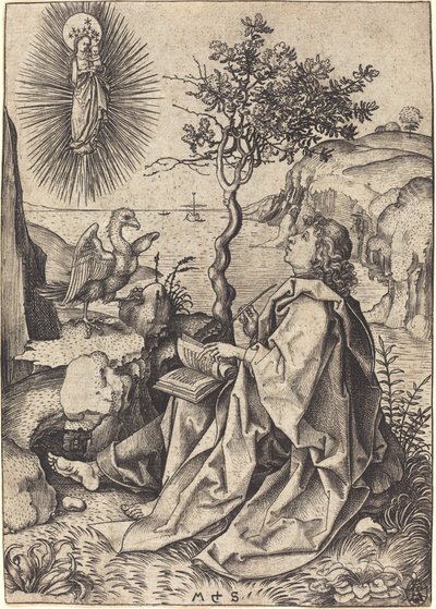 Saint John on Patmos by Martin Schongauer