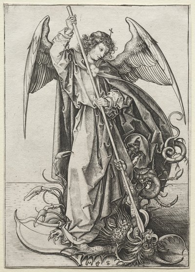 The Archangel Michael Piercing the Dragon by Martin Schongauer