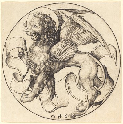 The Lion of Saint Mark by Martin Schongauer