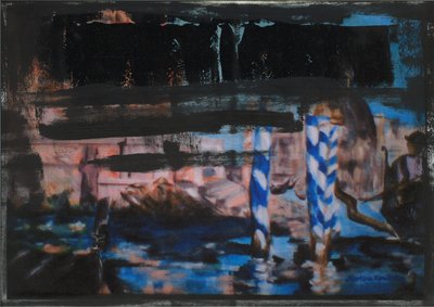 Canal Grande Abstract Black 1 by Martina Konitzky
