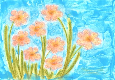 Spring Awakening Tulips Tagetes by Martina Konitzky
