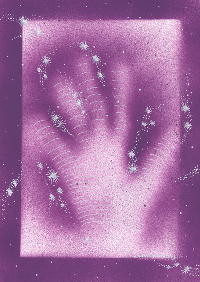 Galaxy and Silver Stars by Martina Konitzky