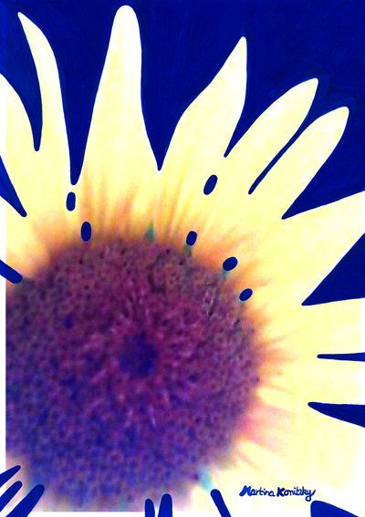 Sunflower Dark Blue by Martina Konitzky