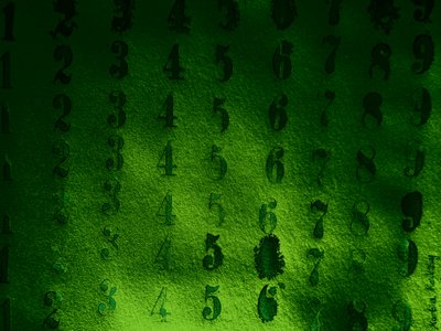 Stamp Numbers Green by Martina Konitzky