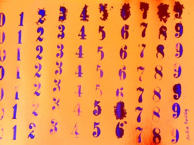 Stamp Numbers Orange by Martina Konitzky