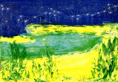 Starry Sky over the Lake by Martina Konitzky