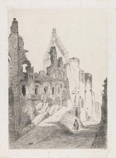 Ruins of Vianden Castle by Martinus Antonius Kuytenbrouwer jr.