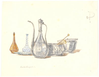 Turkish Jugs, a Pitcher, and Two Flasks by Martinus Rørbye