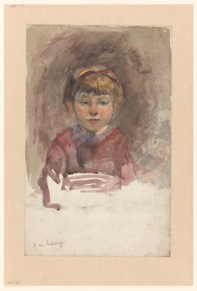 Child Portrait, En Face by Martinus van Andringa