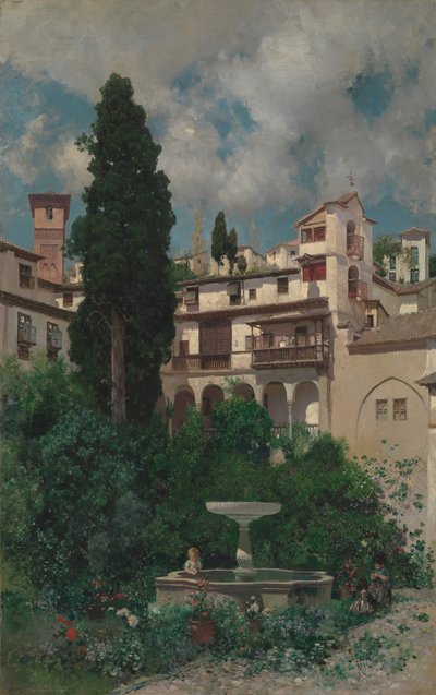A Spanish Garden by Martín Rico y Ortega