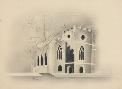 A Gothic Church by Moonlight, 1840 by Mary Altha Nims