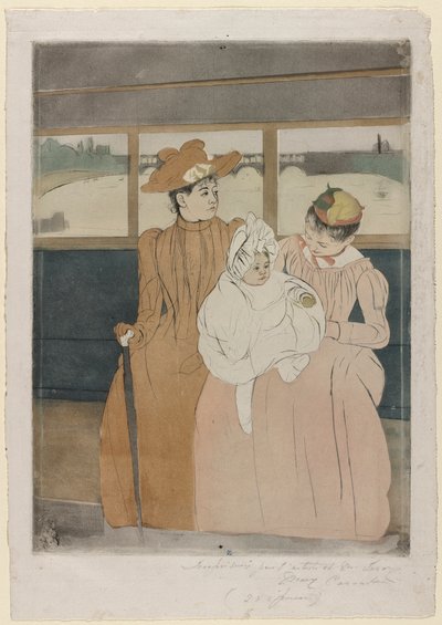 In the Omnibus, 1890-91 by Mary Cassatt