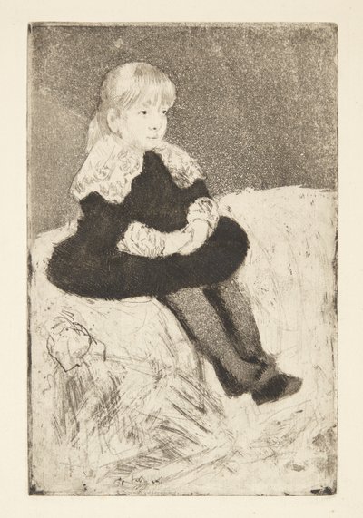 Mademoiselle Luguet Sitting on a Sofa by Mary Cassatt