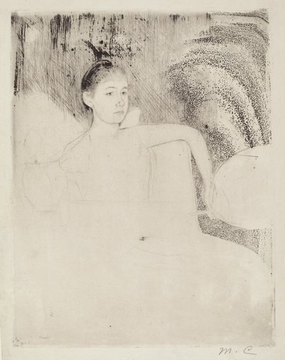 Mimi Holding a Japanese Fan by Mary Cassatt