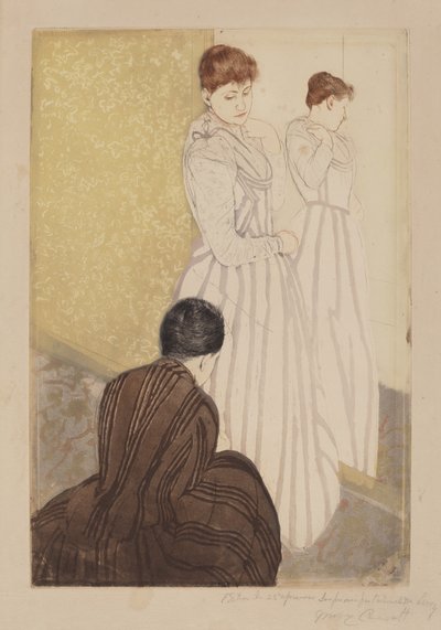 The Fitting, 1890-1891 by Mary Cassatt
