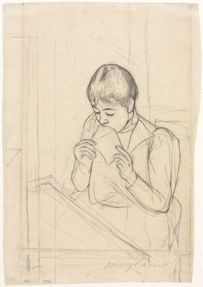 The Letter (recto), The Letter (verso) by Mary Cassatt