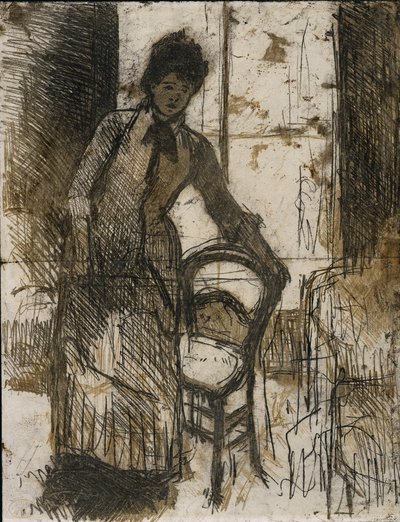 The Visitor (verso) by Mary Cassatt