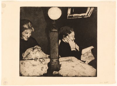 Under the Lamp by Mary Cassatt