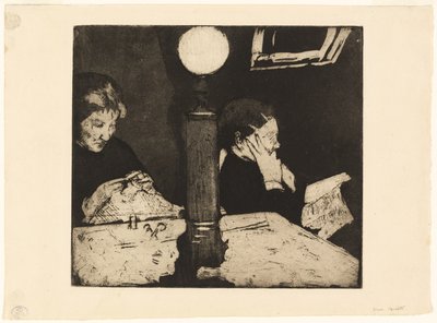 Under the Lamp by Mary Cassatt