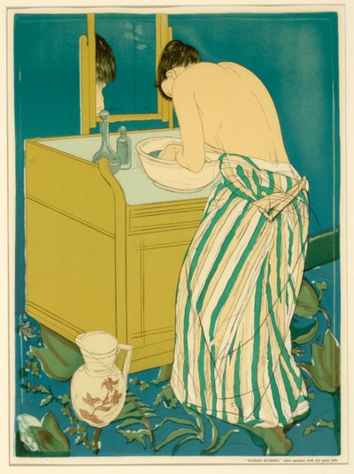Woman Bathing by Mary Cassatt