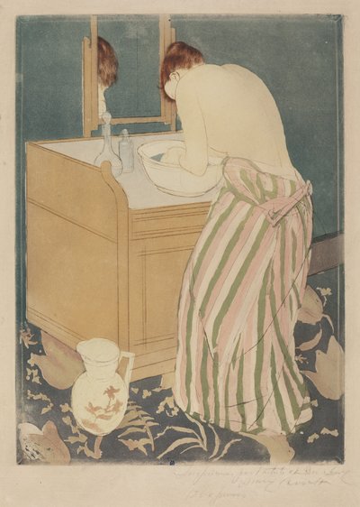 Woman Bathing by Mary Cassatt
