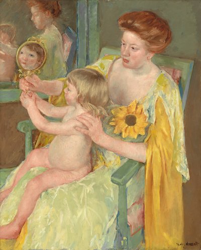 Woman with a Sunflower by Mary Cassatt