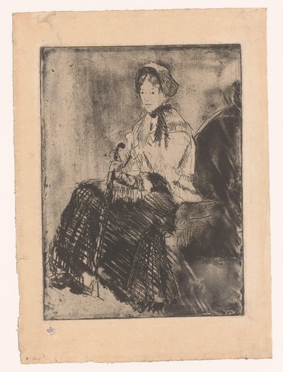 Seated Woman with Umbrella by Mary Cassatt
