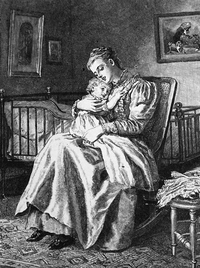 A Mother Cuddling Her Child by Mary Ellen Edwards