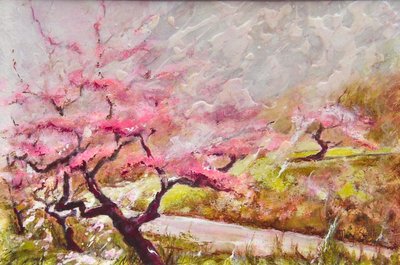 Almond Blossom in the Mountains by Mary Smith