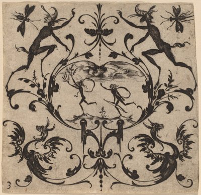 Ornament with Grotesque by Master CR