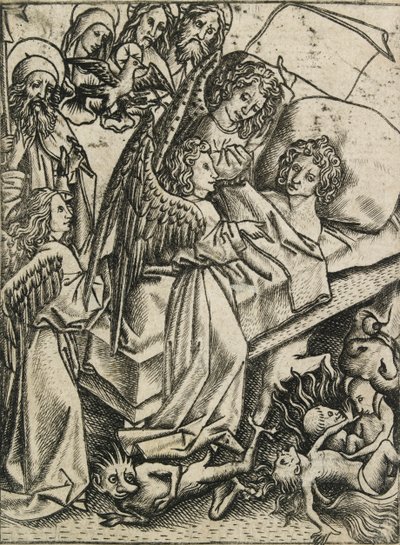 Presentation of Humility Against Avarice by Master ES