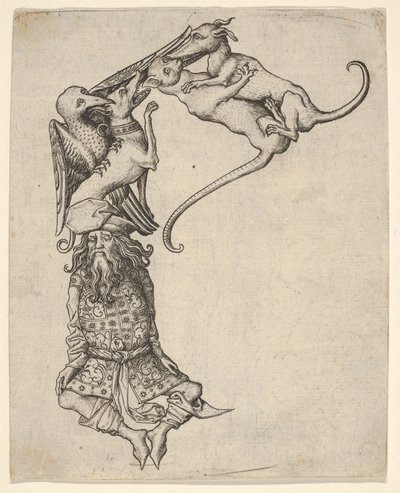 The Letter E, from The Alphabet, 1466-67 by Master ES