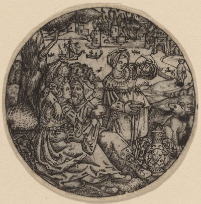 Lot and His Daughters by Master S