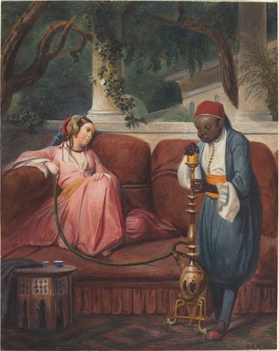 Oriental Woman with a Waterpipe by Master VCD