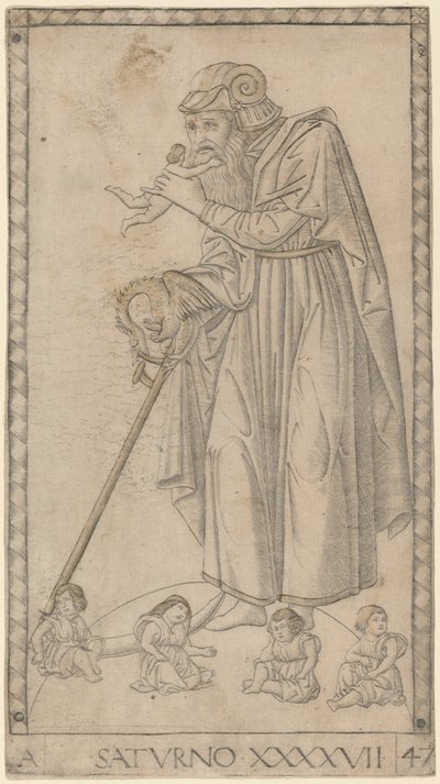 Saturn by Master of the E Series Tarocchi