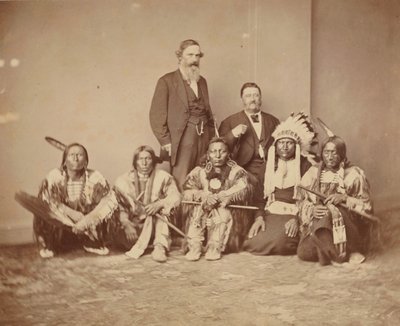 General J. E. Smith and Indians by Mathew Brady