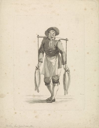 Fish Seller Carrying Fish on a Yoke by Mathias de Sallieth