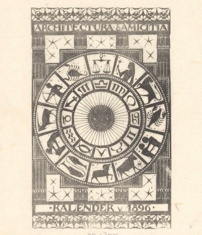 Cover calendar 1896 by Mathieu Lauweriks