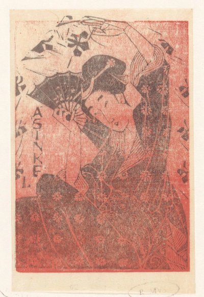 Advertising Card of A. Sinkel with Japanese Woman by Mathieu Lauweriks