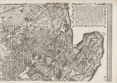 Map of Rome, Upper Right Part by Matthaus Greuter