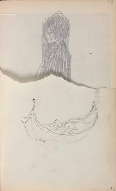 Italian Sketchbook: Gondola Page 46, 1898-1899 by Maurice Brazil Prendergast