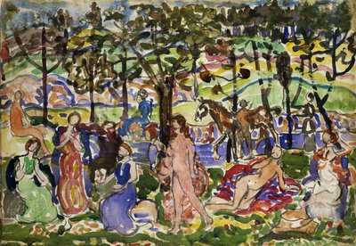 Park Scene, ca. 1915-1918 by Maurice Brazil Prendergast