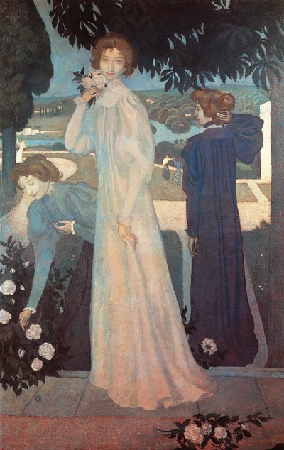Mademoiselle Yvonne Lerolle in Three Aspects by Maurice Denis