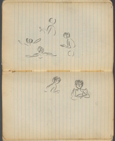 Sketchbook, page 094 & 95: Swimming Figures by Maurice Prendergast
