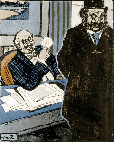 Caricature in The Plate of Butter by Maurice Radiguet