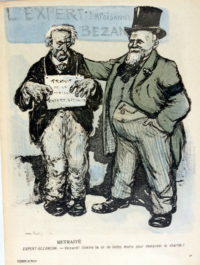 Caricature in The Plate of Butter by Maurice Radiguet