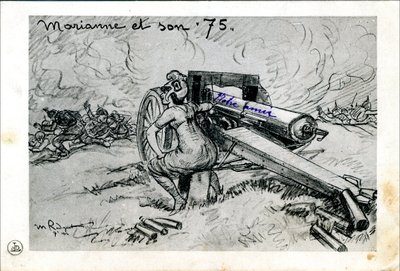 Postcard, Satirical in B & W by Maurice Radiguet