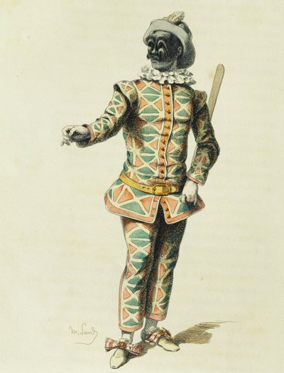 Harlequin in 1671 by Maurice Sand